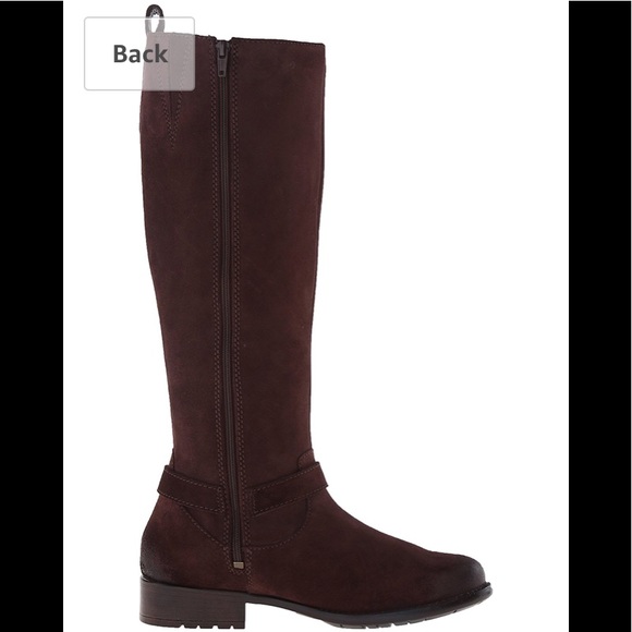 NEW! Clarks Brown Leather Riding Boots - Picture 2 of 5